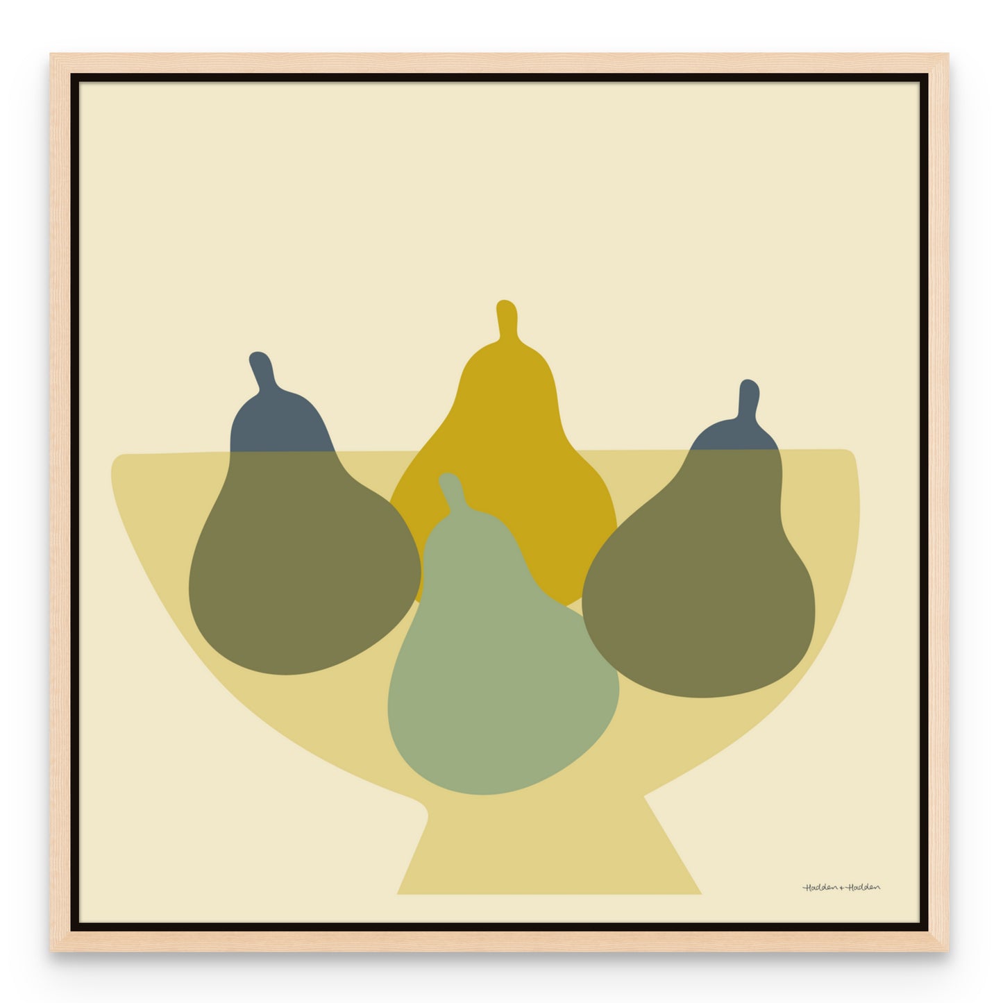 Bowl of Pears in Yellow Canvas
