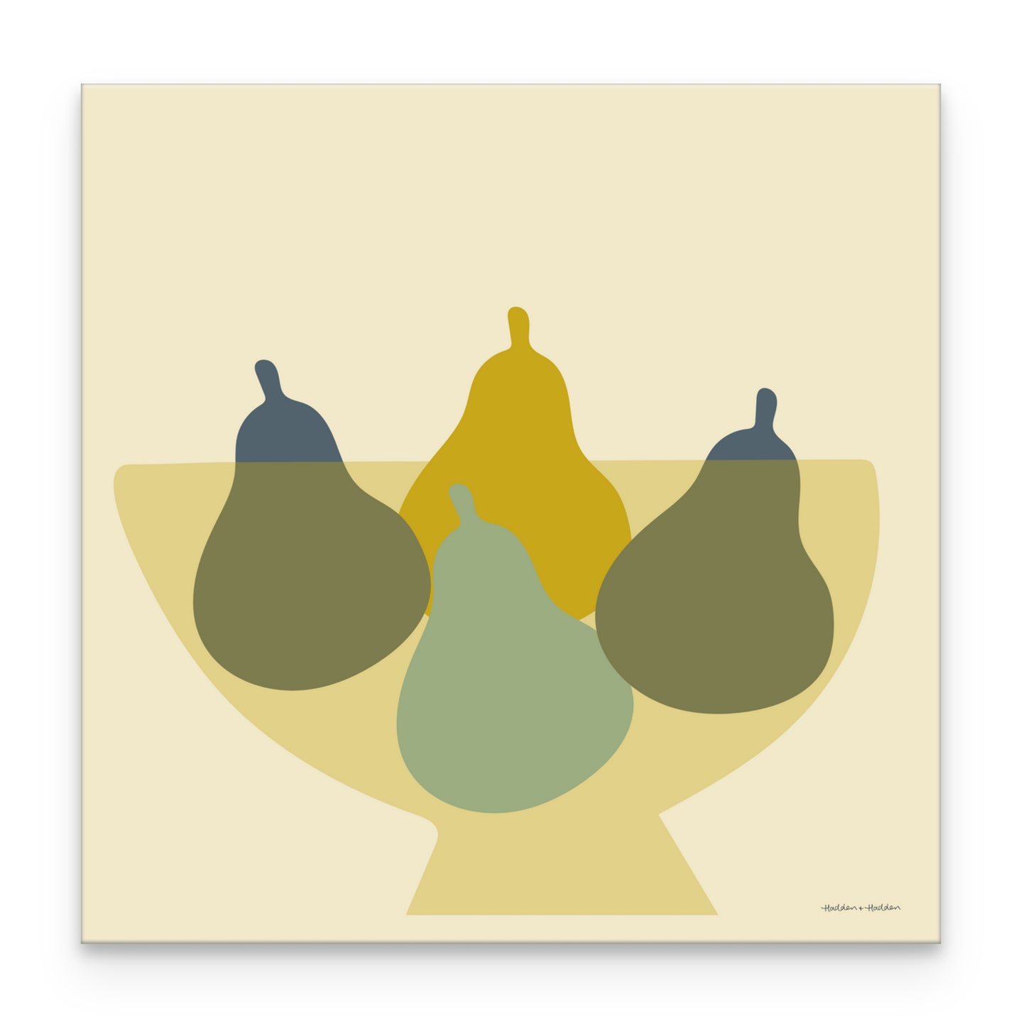 Bowl of Pears in Yellow Canvas