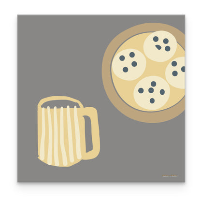 Coffee and Cookie in Grey Canvas