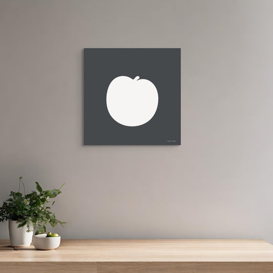 Big White Apple Canvas Canvas Wall Art by Hadden and Hadden