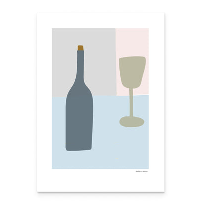 Bottle and Glass Still Life Framed Print by Hadden and Hadden