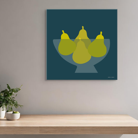 Bowl of Juicy Pears Bowl Canvas Canvas Wall Art by Hadden and Hadden