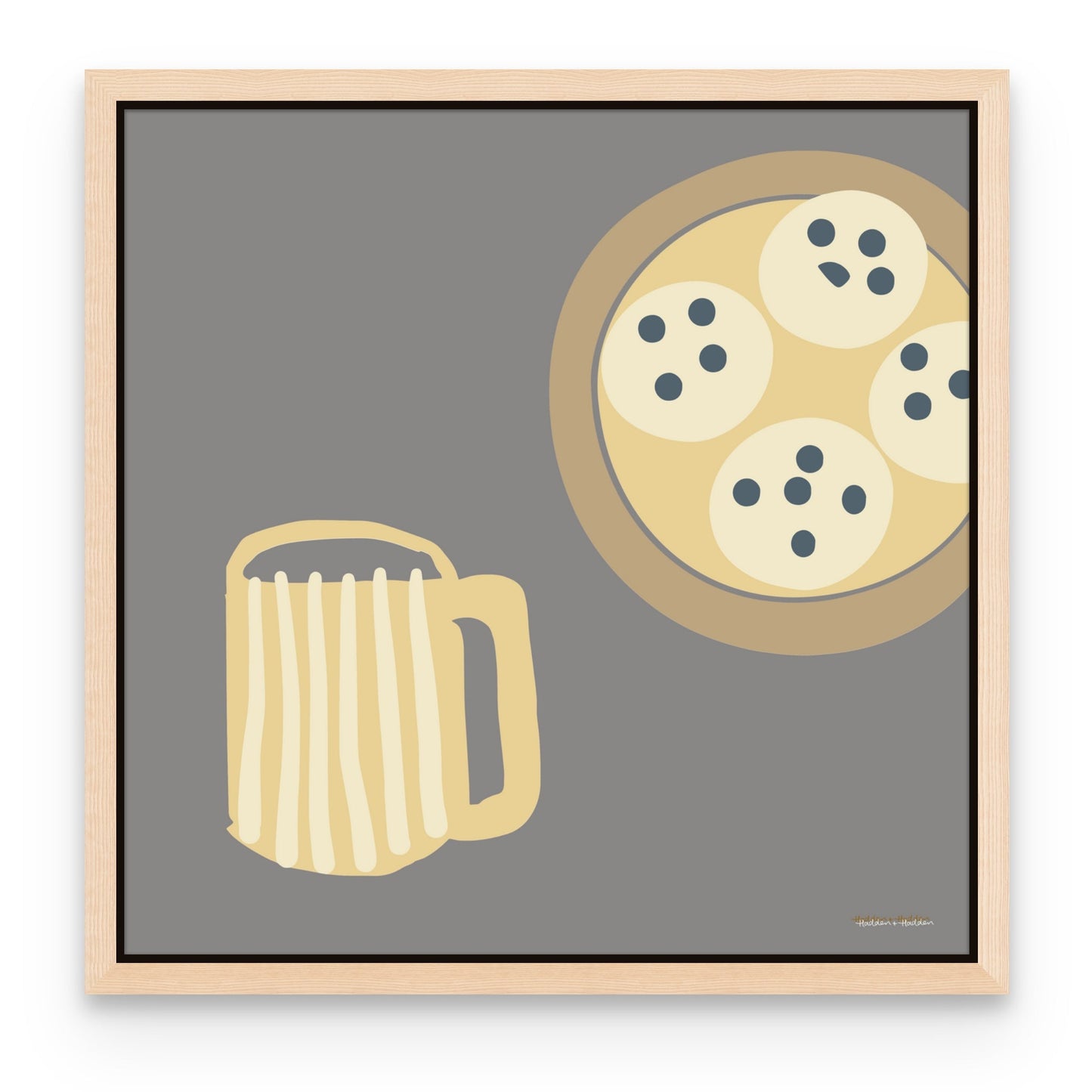 Coffee and Cookie in Grey Canvas Canvas Wall Art by Hadden and Hadden