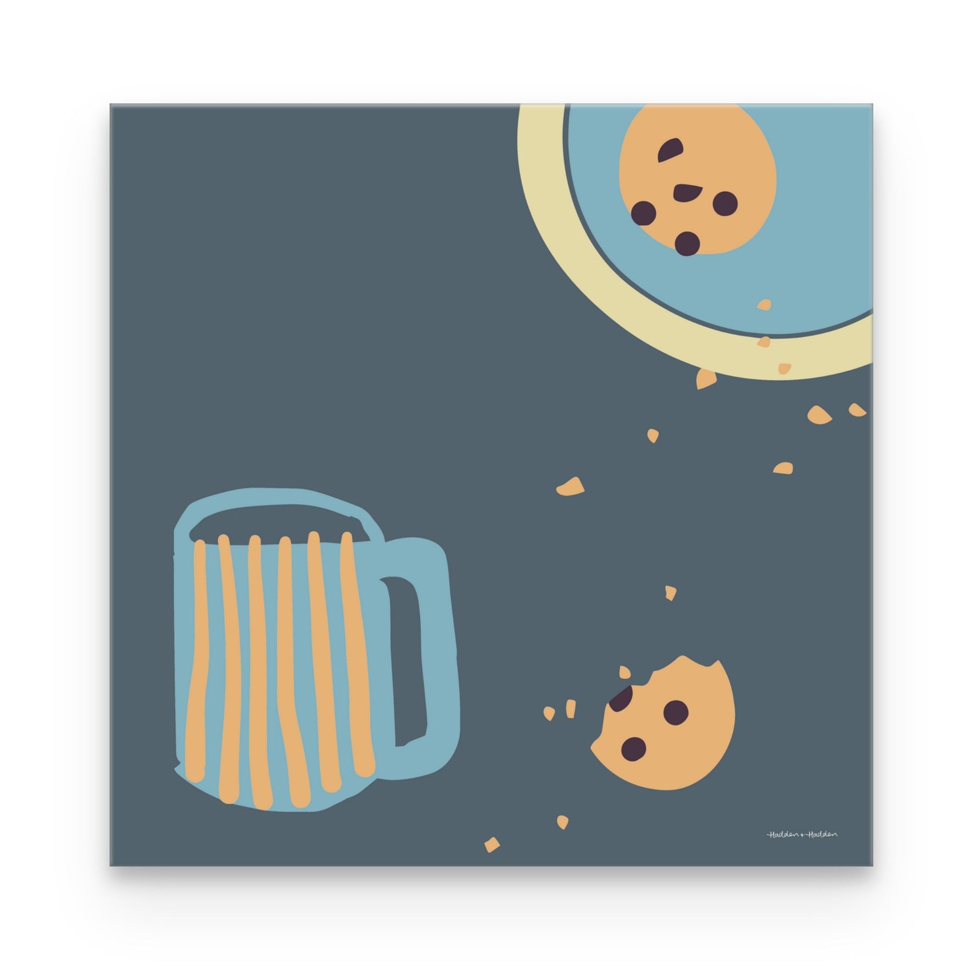 Coffee and Cookies in Blue Canvas Canvas Wall Art by Hadden and Hadden