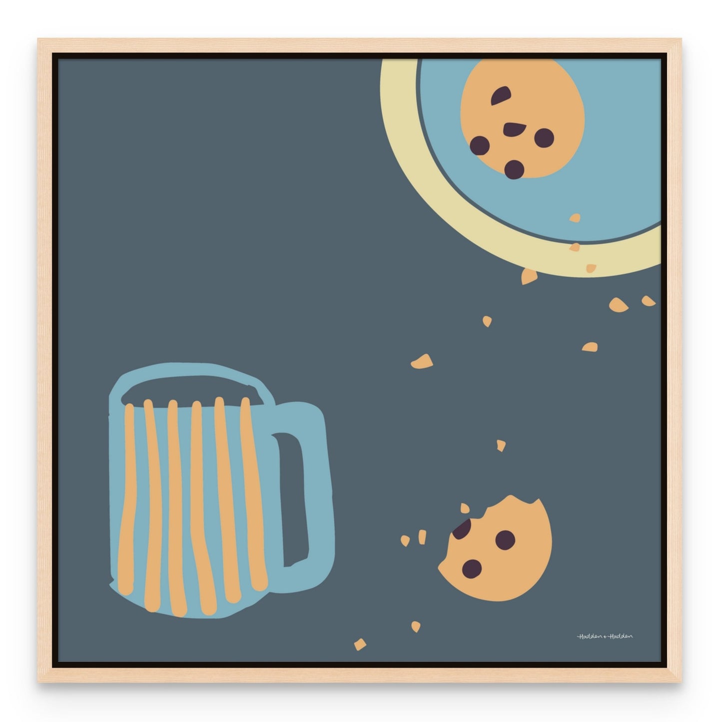 Coffee and Cookies in Blue Canvas Canvas Wall Art by Hadden and Hadden