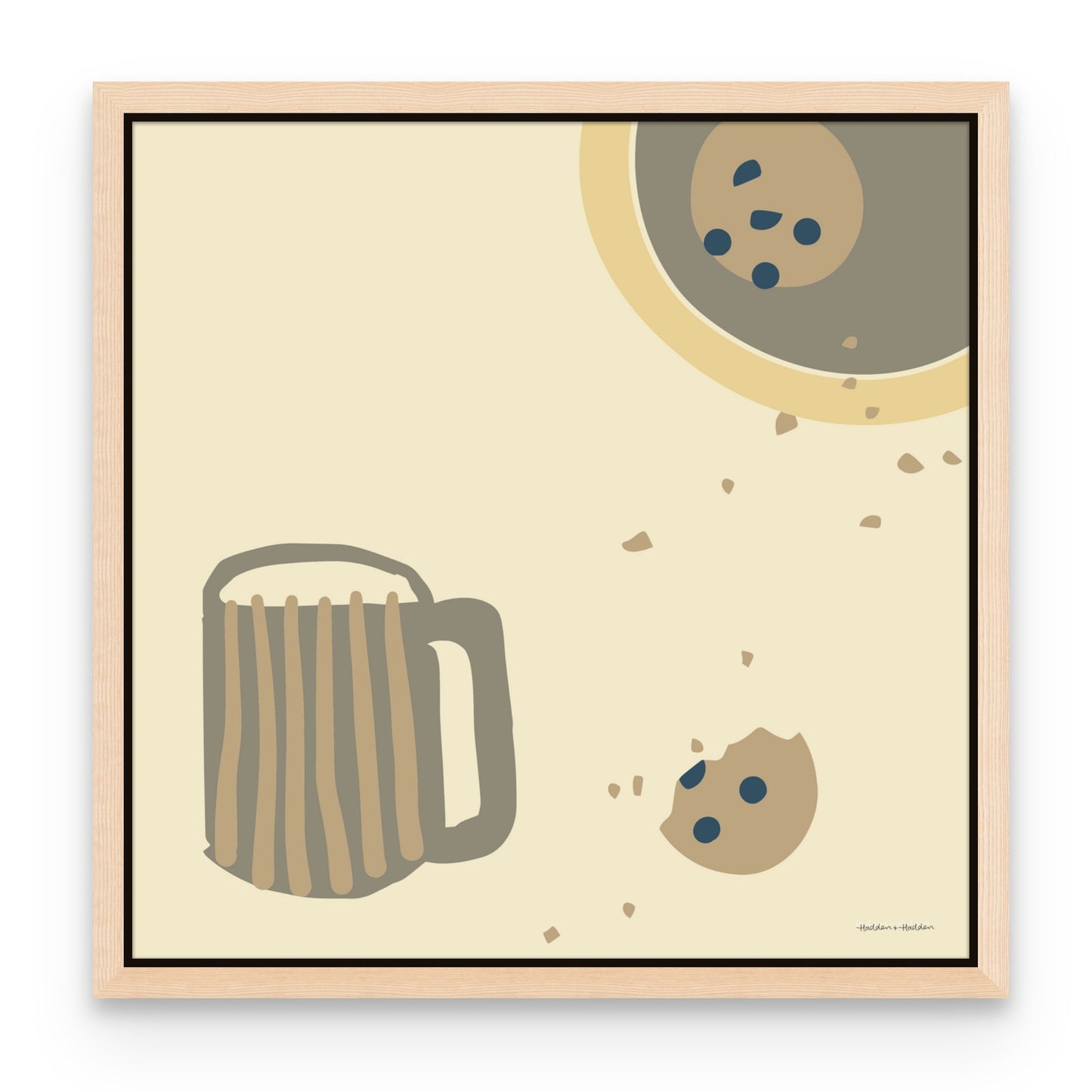 Cookie and Coffee in Cream Canvas Canvas Wall Art by Hadden and Hadden