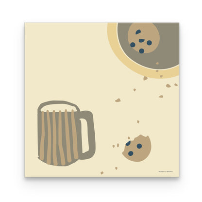 Cookie and Coffee in Cream Canvas Canvas Wall Art by Hadden and Hadden