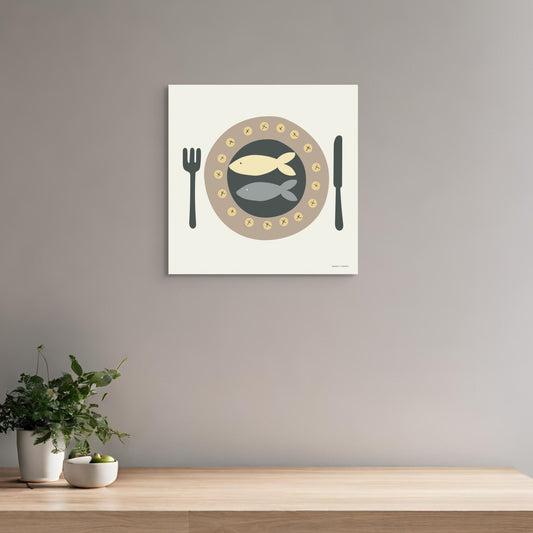Fish on a Plate Canvas Canvas Wall Art by Hadden and Hadden