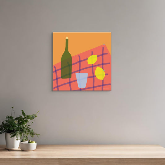 Picnic Still Life in Coral Canvas Canvas Wall Art by Hadden and Hadden