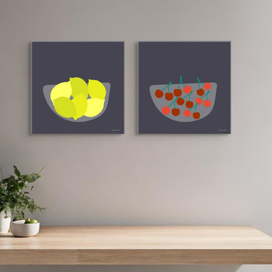 Red Cherries in a Bowl Wall Art Canvas Canvas Wall Art by Hadden and Hadden
