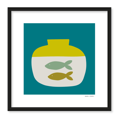 Two Fishes in a Bowl Framed Print by Hadden and Hadden