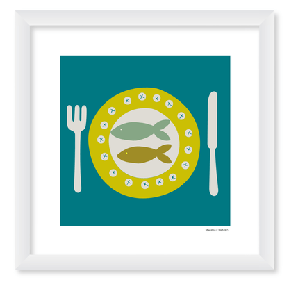 Two Fishes on a Plate Framed Print by Hadden and Hadden