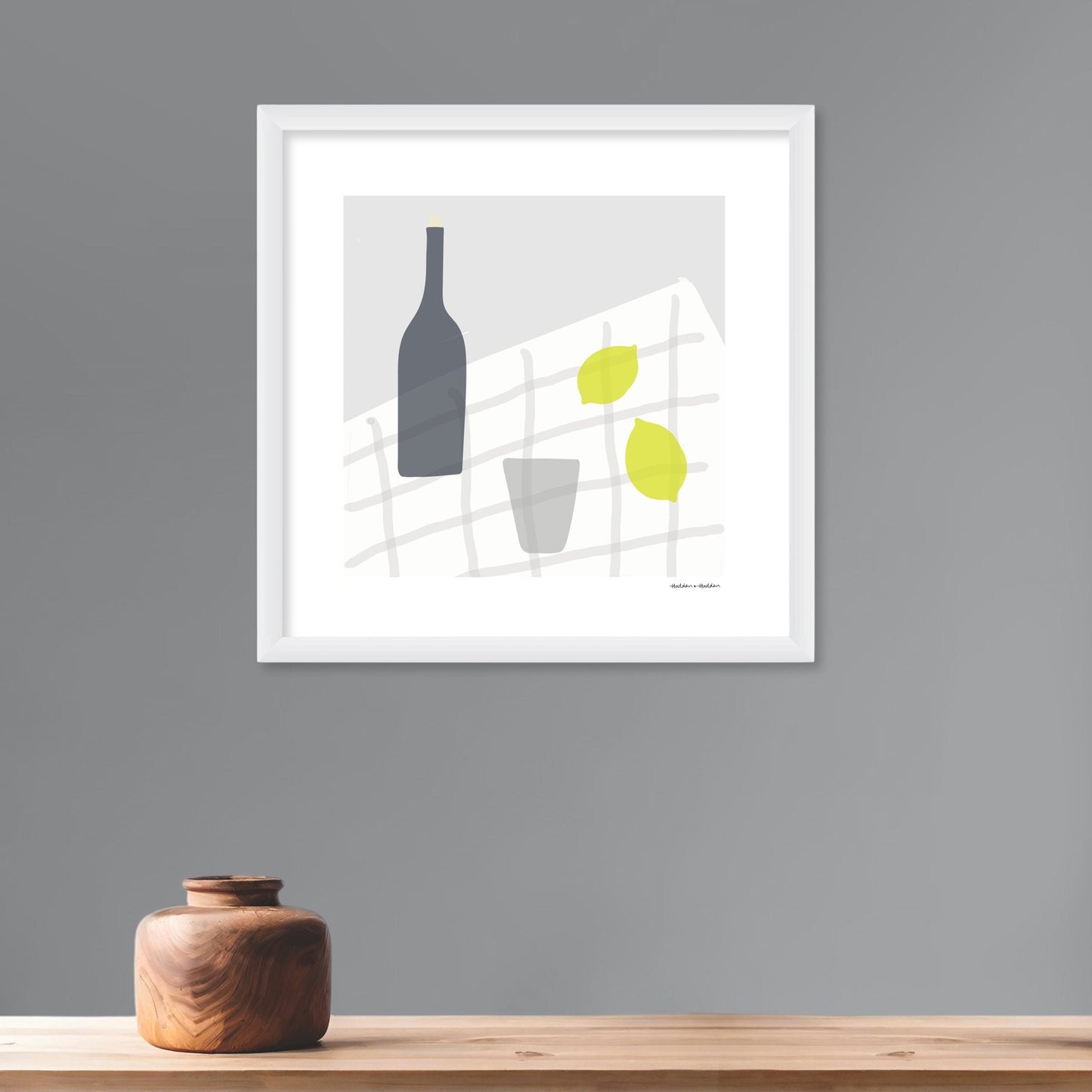 Wine and Lemon Time Still Life Framed Print by Hadden and Hadden
