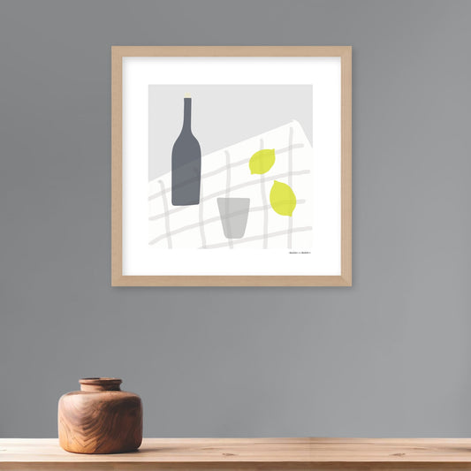 Wine and Lemon Time Still Life Framed Print by Hadden and Hadden