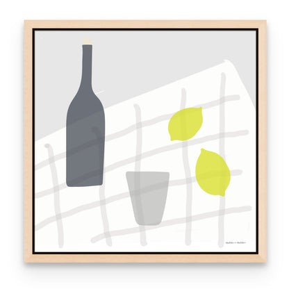 Wine and Lemons Still Life Canvas Canvas Wall Art by Hadden and Hadden