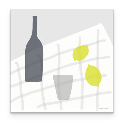 Wine and Lemons Still Life Canvas Canvas Wall Art by Hadden and Hadden