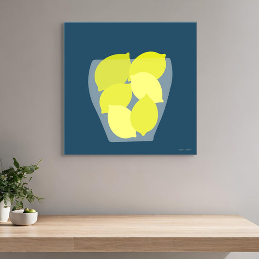 Zesty Lemons in a Jar Wall Art Canvas Canvas Wall Art by Hadden and Hadden